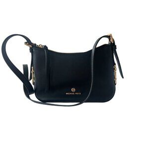MICHAEL KORS Laney Black Leather Xbody Crossbody Handbag NEW